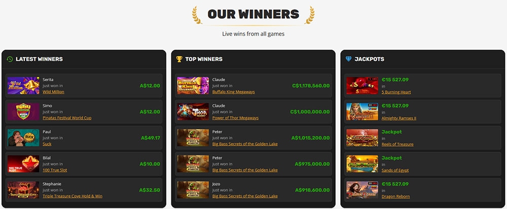 Playamo casino pokies winners. 